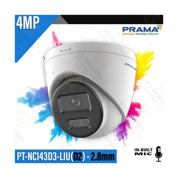Prama 4 MP IP DOME (COLOR WITH MIC) PT-NC143D3-WNM