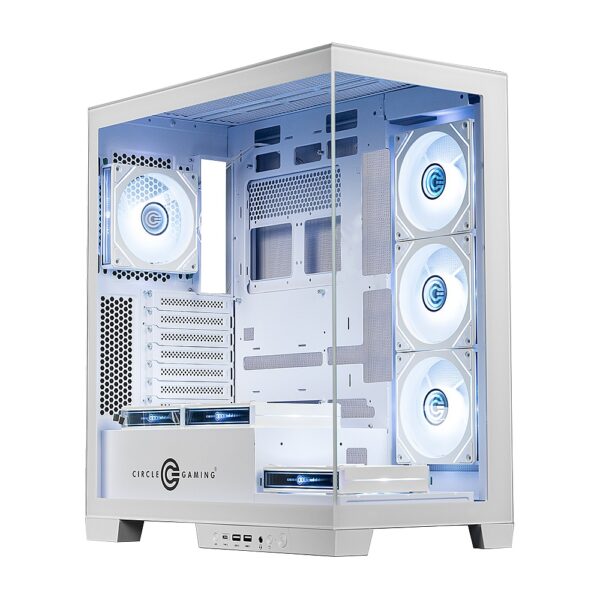 CIRCLE GAMING CABINET DEFENDER ZX7 BTF WHITE – ATX