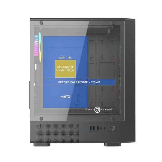 CIRCLE GAMING CABINET GLADIUS M1  ARGB – MICRO ATX