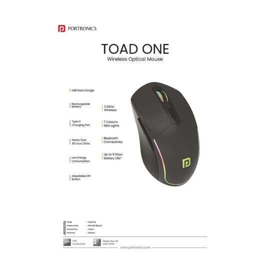 TOAD ONE Rechargeable Wireless Mouse