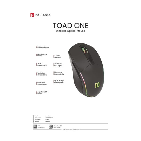 TOAD ONE Rechargeable Wireless Mouse