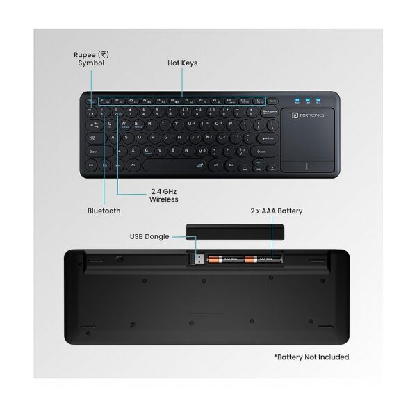 BUBBLE PRO Wireless Keyboard With Touchpad