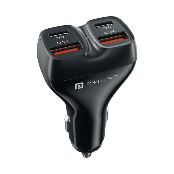 Car Power Quard 111W-4 Port Car Charger for Front & Back Seats