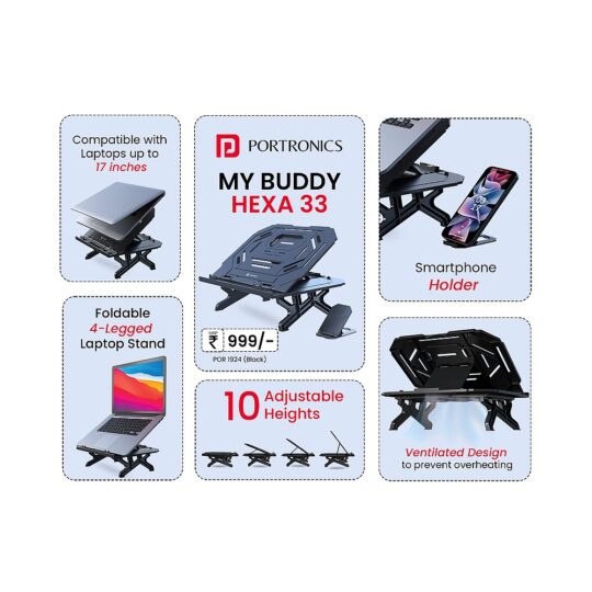 MY BUDDY HEXA 33 Foldable Quad Legged Laptop Stand