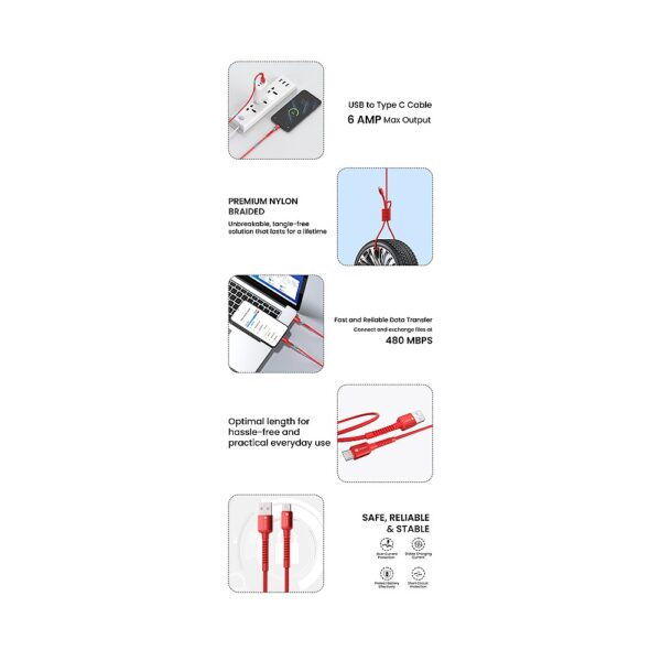 KONNECT X USB To Type C Cable 6A