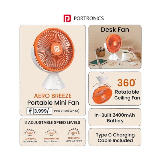 AERO BREEZE Portable Desktop Fan