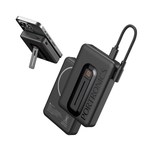 Revvo 10000mAh Magnetic Wireless Powerbank With In Built Cable