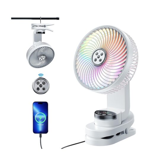 ClipCool Rechargeable Clip-On Fan with Ring LED Light ClipCool Rechargeable Clip-On Fan with Ring LED Light