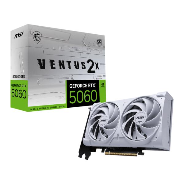 MSI RTX 5060 Ventus 2X OC White 8GB GDDR7 Graphics Card MSI RTX 5060 Ventus 2X OC White 8GB GDDR7 Graphics Card