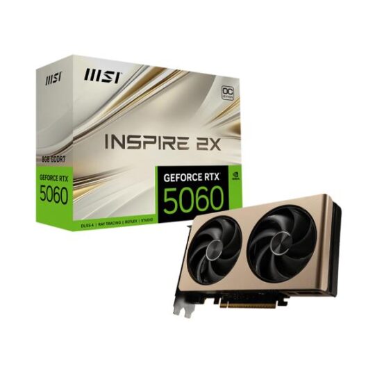 MSI RTX 5060 Inspire 2X OC 8GB GDDR7 Graphics Card MSI RTX 5060 Inspire 2X OC 8GB GDDR7 Graphics Card