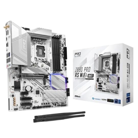 Asrock Z890 Pro RS WIFI DDR5 Intel LGA 1851 ATX Motherboard White Asrock Z890 Pro RS WIFI DDR5 Intel LGA 1851 ATX Motherboard White