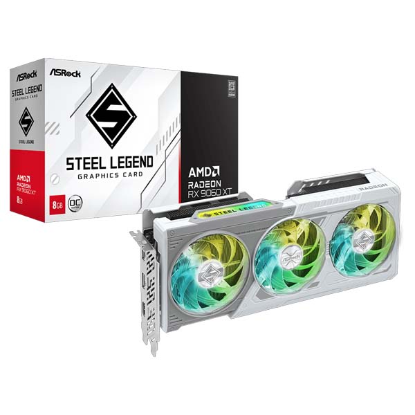 Asrock AMD Radeon RX 9060 XT Steel Legend 8GB OC Graphics Card Asrock AMD Radeon RX 9060 XT Steel Legend 8GB OC Graphics Card
