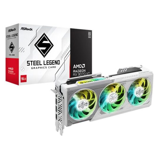 ASRock RX 9070 XT Steel Legend 16GB Graphics Card ASRock RX 9070 XT Steel Legend 16GB Graphics Card