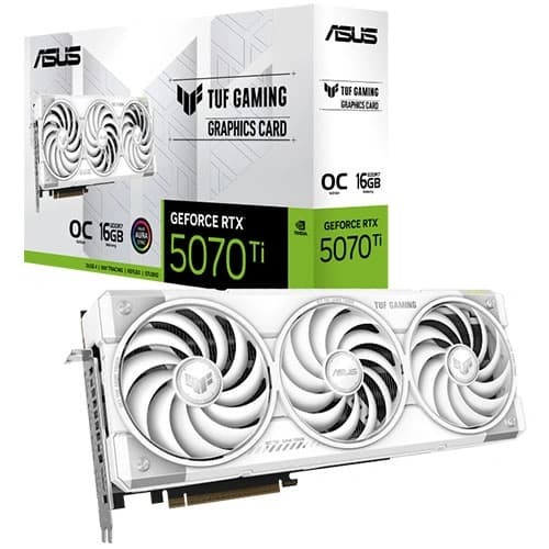 ASUS TUF Gaming RTX 5070 Ti OC 16GB GDDR7 White Graphics Card ASUS TUF Gaming RTX 5070 Ti OC 16GB GDDR7 White Graphics Card
