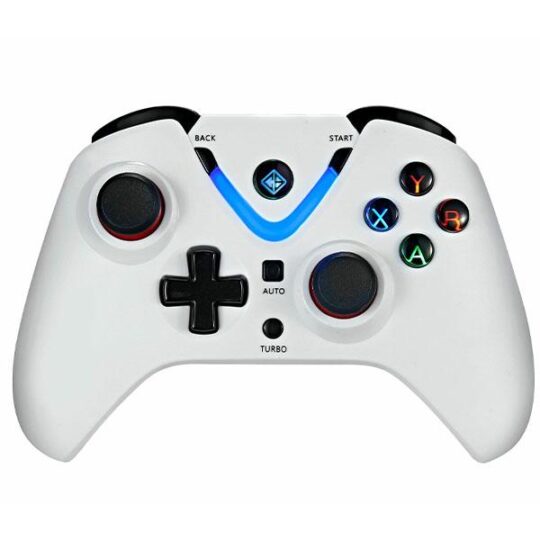 Cosmic Byte ARES Wireless Controller for PC, Magnetic Triggers, Accurate Joysticks, Dual Vibration, Backit LED Buttons, USB Extension Cable (White)