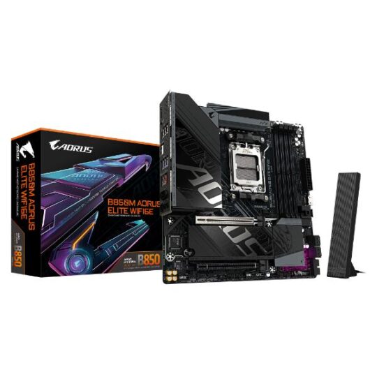 Gigabyte B850M AORUS ELITE WIFI6E AM5 MATX AMD Motherboard Gigabyte B850M AORUS ELITE WIFI6E AM5 MATX AMD Motherboard