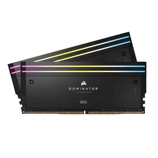 Corsair Dominator Titanium RGB DDR5 64GB (32GBx2) 6000MHz RAM (Black) Corsair Dominator Titanium RGB DDR5 64GB (32GBx2) 6000MHz RAM (Black)