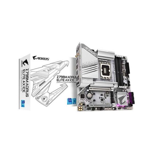 Gigabyte Z790M Aorus Elite AX ICE DDR5 Motherboard Supports Intel 12th, 13th & 14th Gen Processors Gigabyte Z790M Aorus Elite AX ICE DDR5 Motherboard Supports Intel 12th, 13th & 14th Gen Processors
