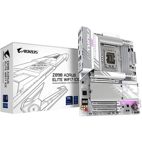 Gigabyte Z890 AORUS ELITE WIFI7 ICE LGA 1851 ATX Motherboard (Snow White) Gigabyte Z890 AORUS ELITE WIFI7 ICE LGA 1851 ATX Motherboard (Snow White)