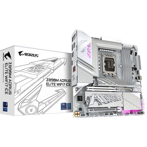 Gigabyte Z890M AORUS ELITE WIFI7 ICE LGA 1851 Micro-ATX Motherboard (Snow White) Gigabyte Z890M AORUS ELITE WIFI7 ICE LGA 1851 Micro-ATX Motherboard (Snow White)
