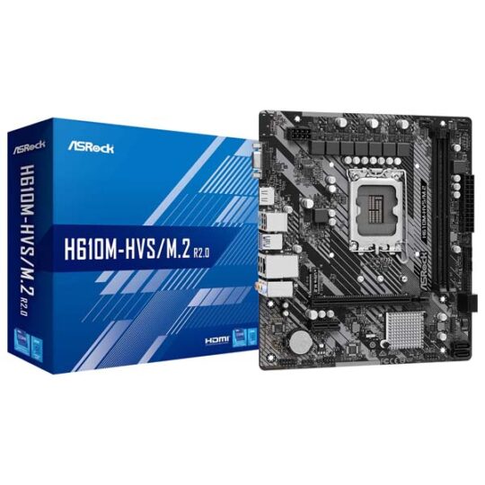 ASRock H610M-HVS/M.2 R2.0 DDR4 M-ATX LGA 1700 Motherboard ASRock H610M-HVS/M.2 R2.0 DDR4 M-ATX LGA 1700 Motherboard