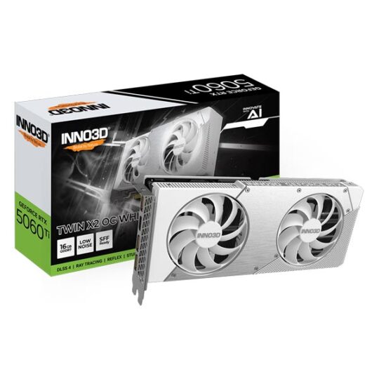 INNO3D GeForce RTX 5060 Ti 16GB TWIN X2 OC WHITE Graphics Card INNO3D GeForce RTX 5060 Ti 16GB TWIN X2 OC WHITE Graphics Card