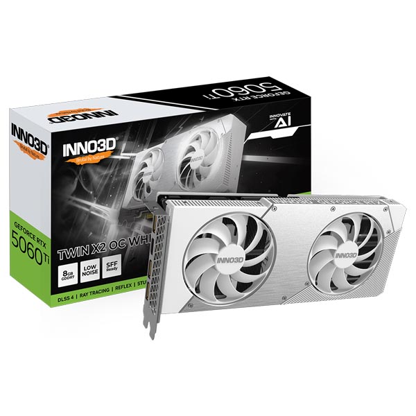 INNO3D GeForce RTX 5060 Ti 8GB TWIN X2 OC WHITE Graphics Card INNO3D GeForce RTX 5060 Ti 8GB TWIN X2 OC WHITE Graphics Card