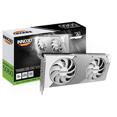 INNO3D RTX 5060 Twin X2 OC White SFF 8GB GDDR7 Graphics Card INNO3D RTX 5060 Twin X2 OC White SFF 8GB GDDR7 Graphics Card