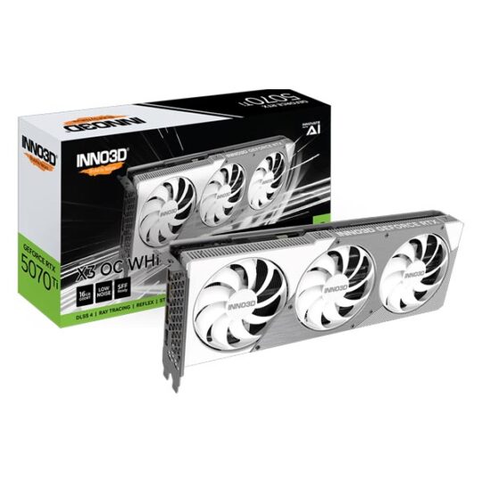 Inno3D RTX 5070 Ti X3 OC WHITE 16Gb GDDR7 Graphics Card Inno3D RTX 5070 Ti X3 OC WHITE 16Gb GDDR7 Graphics Card