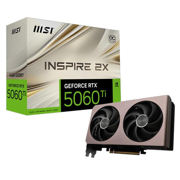 MSI GeForce RTX 5060 Ti 16G INSPIRE 2X OC Graphics Card MSI GeForce RTX 5060 Ti 16G INSPIRE 2X OC Graphics Card