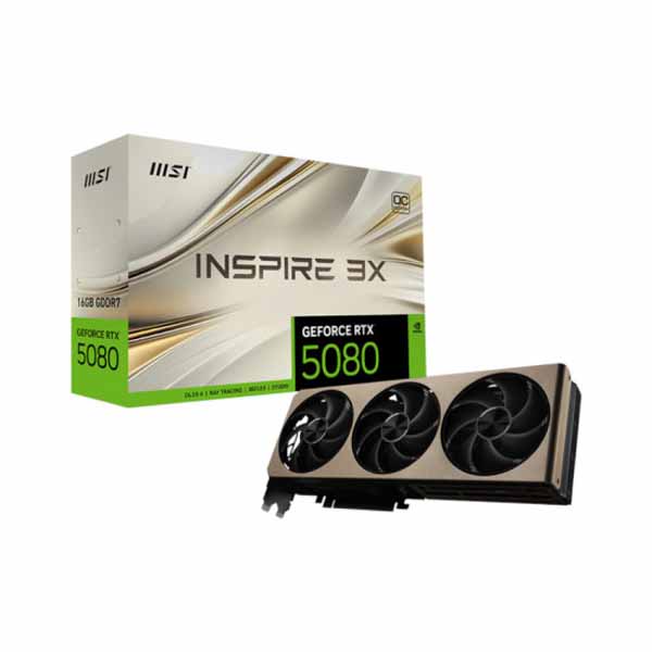 MSI GeForce RTX 5080 Inspire 3X OC 16GB GDDR7 Graphics Card MSI GeForce RTX 5080 Inspire 3X OC 16GB GDDR7 Graphics Card