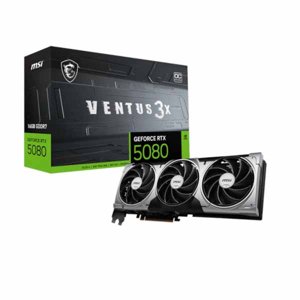 MSI GeForce RTX 5080 Ventus 3X OC 16GB GDDR7 Graphics Card MSI GeForce RTX 5080 Ventus 3X OC 16GB GDDR7 Graphics Card