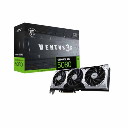 MSI GeForce RTX 5080 Ventus 3X OC Plus 16GB GDDR7 Graphics Card MSI GeForce RTX 5080 Ventus 3X OC Plus 16GB GDDR7 Graphics Card