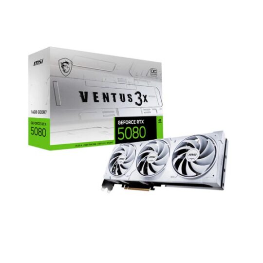 MSI GeForce RTX 5080 Ventus 3X OC White 16GB GDDR7 Graphic Card MSI GeForce RTX 5080 Ventus 3X OC White 16GB GDDR7 Graphic Card