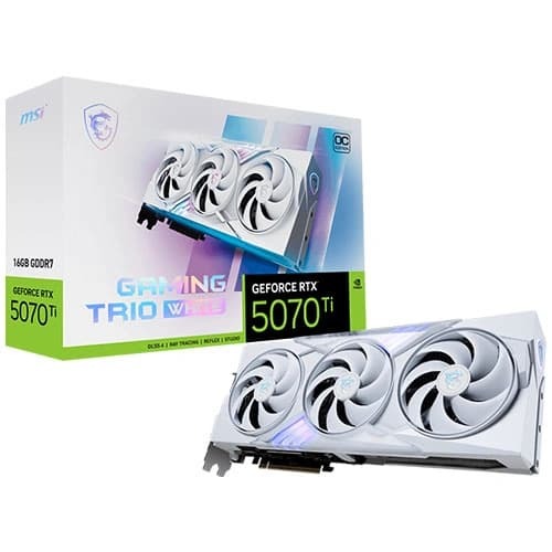 MSI RTX 5070 Ti Gaming Trio OC White 16GB GDDR7 Graphics Card MSI RTX 5070 Ti Gaming Trio OC White 16GB GDDR7 Graphics Card