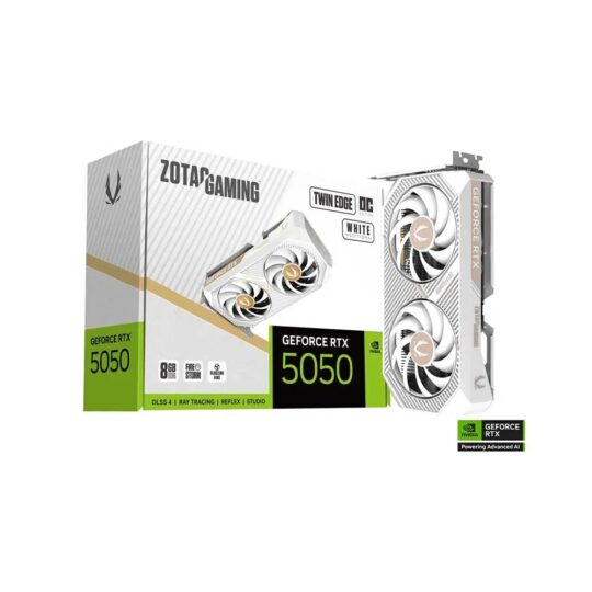 ZOTAC RTX 5050 Twin Edge OC 8GB GDDR6 White Edition Graphics Card (ZT-B50500Q-10M) ZOTAC RTX 5050 Twin Edge OC 8GB GDDR6 White Edition Graphics Card (ZT-B50500Q-10M)