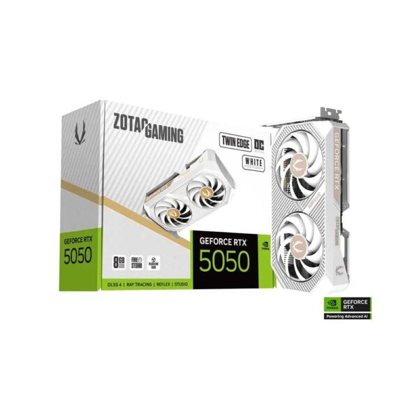 ZOTAC RTX 5050 Twin Edge OC 8GB GDDR6 White Edition Graphics Card (ZT-B50500Q-10M) ZOTAC RTX 5050 Twin Edge OC 8GB GDDR6 White Edition Graphics Card (ZT-B50500Q-10M)