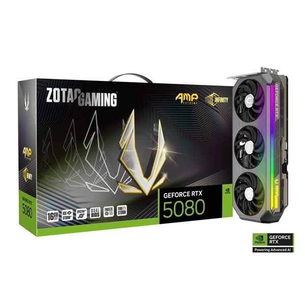 Zotac Gaming GeForce RTX 5080 AMP Extreme Infinity 16GB GDDR7 Graphics Card Zotac Gaming GeForce RTX 5080 AMP Extreme Infinity 16GB GDDR7 Graphics Card