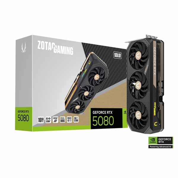 Zotac Gaming GeForce RTX 5080 Solid 16GB GDDR7 Graphic Card Zotac Gaming GeForce RTX 5080 Solid 16GB GDDR7 Graphic Card
