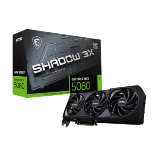 MSI GeForce RTX 5080 Shadow 3X Oc 16Gb GDDR7 Graphics Card (G5080-16S3C) MSI GeForce RTX 5080 Shadow 3X Oc 16Gb GDDR7 Graphics Card (G5080-16S3C)