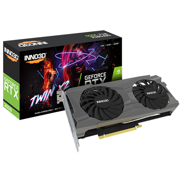 INNO3D Nvidia Geforce RTX 3050 Twin X2 8Gb Gddr6 128-Bit Pci-E 4.0 Integrated Gaming Graphics Card – N30502-08D6-1711Va41 INNO3D Nvidia Geforce RTX 3050 Twin X2 8Gb Gddr6 128-Bit Pci-E 4.0 Integrated Gaming Graphics Card – N30502-08D6-1711Va41