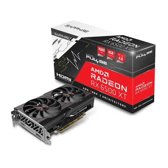 AMD AMD Radeon Sapphire Pulse Radeon RX 6500 XT Gaming Graphics Card with 4GB GDDR6, RDNAâ„¢ 2 4 GB GDDR6 Graphics Card AMD AMD Radeon Sapphire Pulse Radeon RX 6500 XT Gaming Graphics Card with 4GB GDDR6, RDNAâ„¢ 2 4 GB GDDR6 Graphics Card