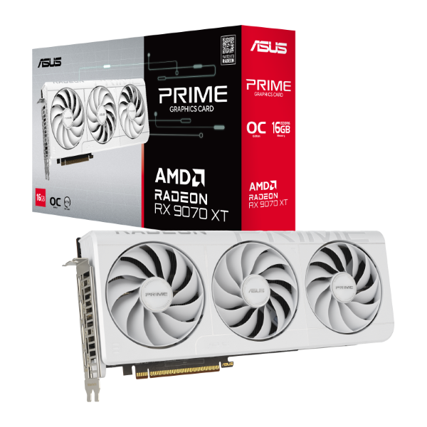 ASUS Prime AMD Radeon RX 9070 XT OC Edition White 16GB GDDR6 Graphics Card ASUS Prime AMD Radeon RX 9070 XT OC Edition White 16GB GDDR6 Graphics Card